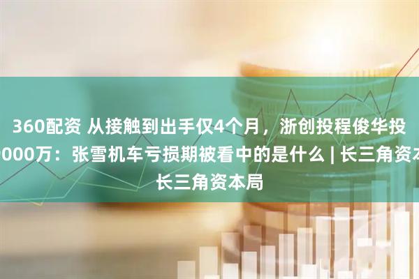 360配资 从接触到出手仅4个月，浙创投程俊华投下9000万：张雪机车亏损期被看中的是什么 | 长三角资本局